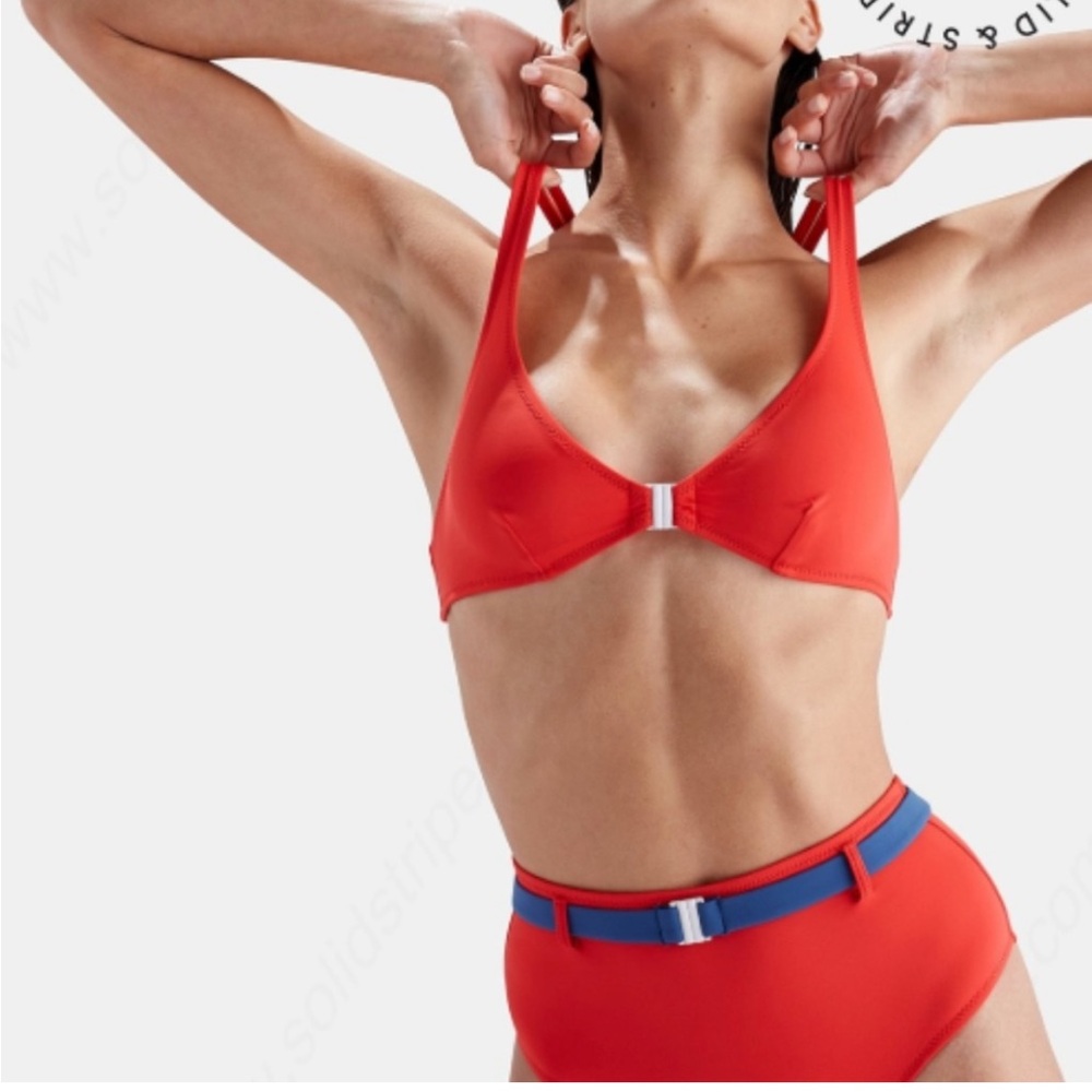 Solid & Stripe red bikini set